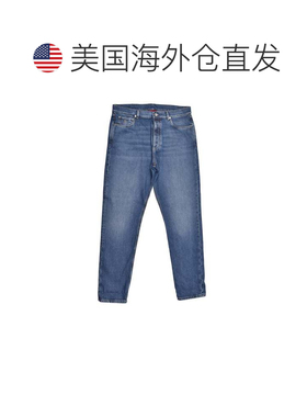 自营Brunello Cucinelli Cotton Straight-Leg Men's Jeans - blu