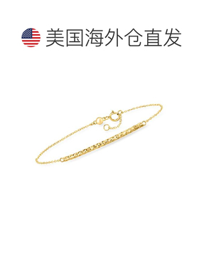 自营Ross-Simons 意大利 14kt 黄金弧形条手链 - 7.5 英寸 美国奥