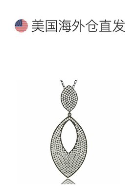 自营 Suzy Levian 立方氧化锆纯银椭圆形密镶吊坠 - 黑色 美国奥