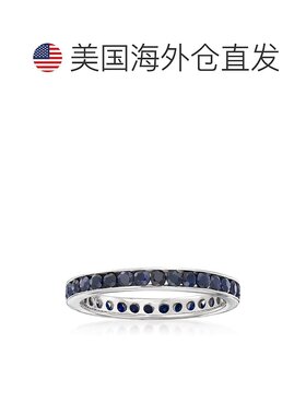 自营 925 纯银 Ross-Simons 蓝宝石永恒戒指 - 蓝色 美国奥莱直发