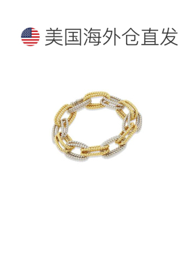 自营savvy cie jewelsTWO TONE PLATED DOUBLE LINK BRACELET - t