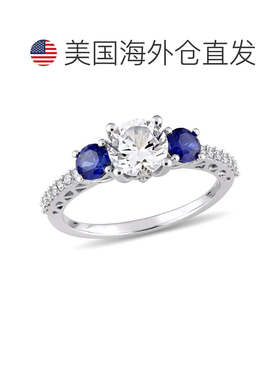 自营 Mimi & Max 2 克拉 TGW 人造白色和蓝色蓝宝石和 1/7 克拉 T