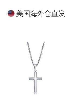 自营blackjack不锈钢抛光十字架项链 银白色 美国奥莱直发
