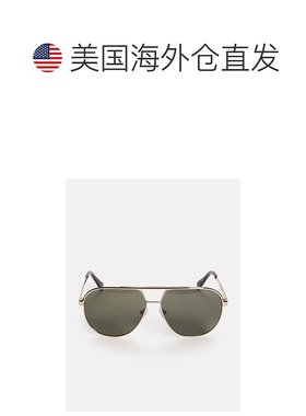 自营 guess彩色条纹金属飞行员太阳镜-金色/黑色 美国奥莱直发