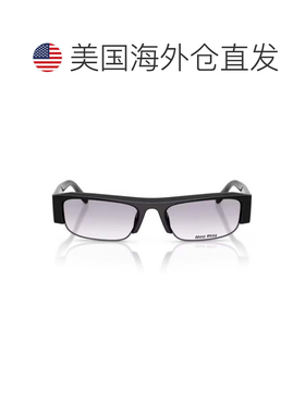 自营黑色Miu Miu醋酸纤维矩形太阳镜-白色 美国奥莱直发