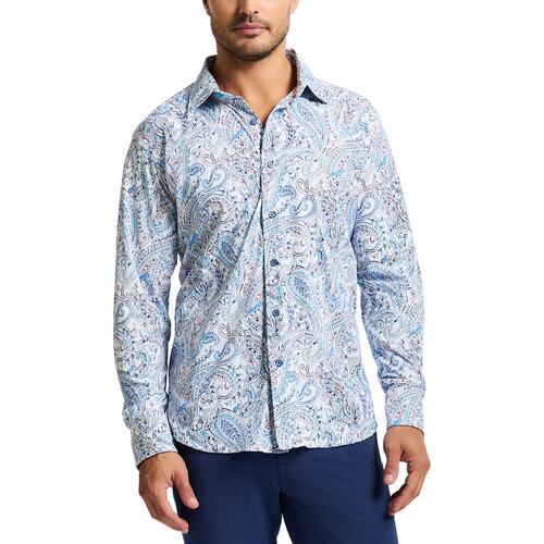 自营Robert Graham Muir Knit Shirt - blue 美国奥莱直发花衬衫 - 图0