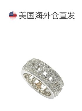 自营 Suzy Levian 纯银立方氧化锆链环永恒戒指 - 白色 - 白色 美