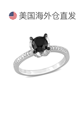 自营Mimi & Max 1ct TW Black White Diamond Solitaire Engageme