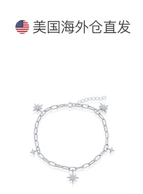 自营 simona纯银北极星 CZ 回形针手链 美国奥莱直发配饰