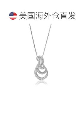 自营vir jewels1/6 克拉实验室培育圆形钻石漩涡吊坠项链 .925 纯