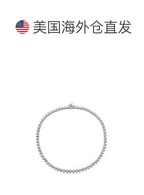 自营 genevive纯银钻石立方氧化锆网球链分层项链 美国奥莱直发