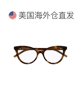 自营saint laurent几何哈瓦那醋酸纤维太阳镜，字母组合细节-棕色