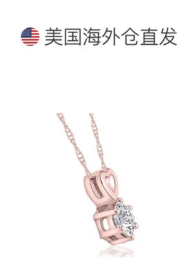 自营 pompeii31/2 克拉钻石单颗心形吊坠项链，白金、黄金或玫瑰