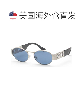 自营Versace男女通用56mm太阳眼镜VE2264-100080-56-银色 美国奥