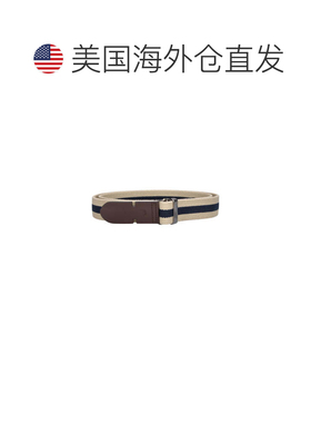 自营tod's灰色帆布Greca皮革腰带-中性色 美国奥莱直发
