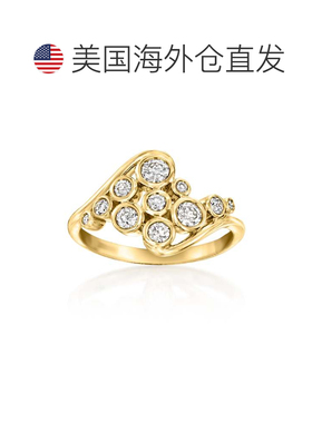 自营Ross-Simons Bezel-Set Diamond Multi-Row Ring in 14kt Yel
