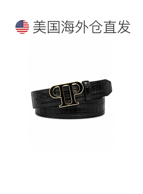 自营philipp plein皮带PP椰子-黑色/浅金色 美国奥莱直发
