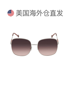 自营Carolina Herrera Burgundy Shaded Square Ladies Sunglasse