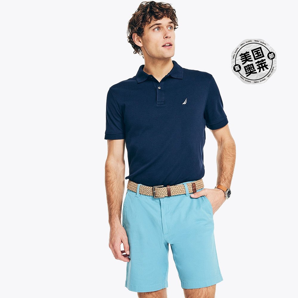 自营 Nautica男士8.5英寸甲板短裤-飞燕草蓝 美国奥莱直发 - 图0