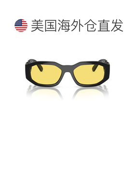 自营versace大几何图案金色纪念章太阳眼镜-黑色 美国奥莱直发