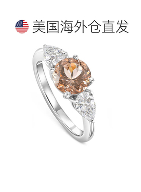 自营pompeii32.75 克拉摩根石和梨形 3 石钻石订婚戒指 14k 金实