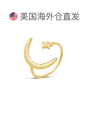 自营 sterling forever纯银新月开口戒指 - 金 美国奥莱直发配饰