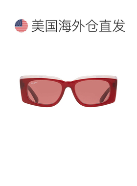 自营Salvatore Ferragamo Burgundy Rectangular Ladies Sunglass