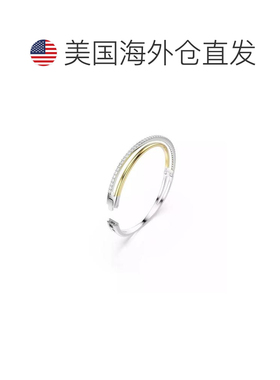 1h可退 【美国直邮】施华洛世奇 圆形切割白色混合金属饰面双曲线