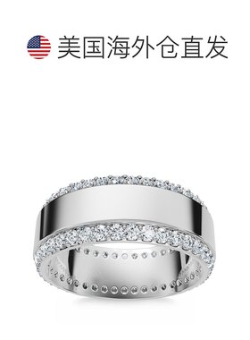 自营 pompeii3Men's 1Ct Diamond Wedding Ring 8MM 14k Gold Pol