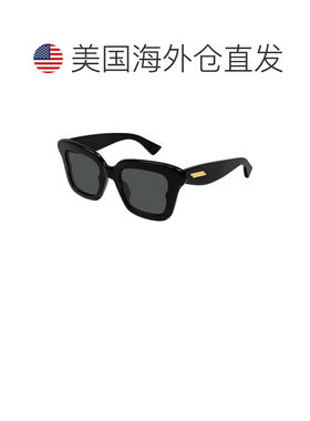 美国直邮自营bottega venetaBv1493s金色口音超大方形太阳镜-黑