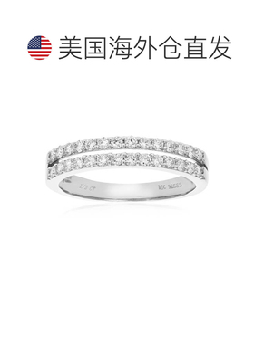 自营vir jewels1/2 克拉 28 颗圆形实验室培育钻石结婚戒指 .925