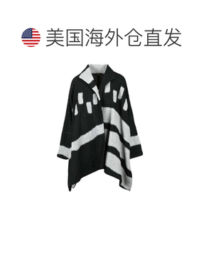 自营ragaBlack/Grey Wool Women's Oversized Cardigan - black
