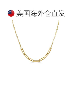 自营sabrina14K Yellow Gold Gold Paperclip Necklace - yellow