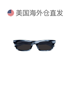 自营balenciagaBb0422s大理石深蓝色长方形太阳镜-黑色 美国奥莱