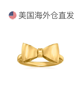 自营Ross-Simons 意大利 14kt 黄金蝴蝶结戒指 - 黄色 美国奥莱直
