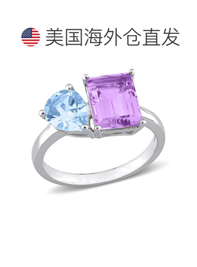 自营 mimi & max3 5/8 CT TGW 925 纯银天蓝色托帕石和粉色紫水晶