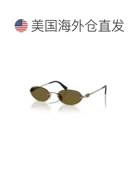 自营miu miu0mu A54s Oval Lens Sunglasses - brown 美国奥莱直