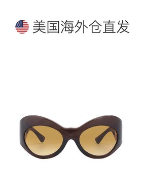 自营Versace Yellow Gradient Brown Irregular Ladies Sunglasse