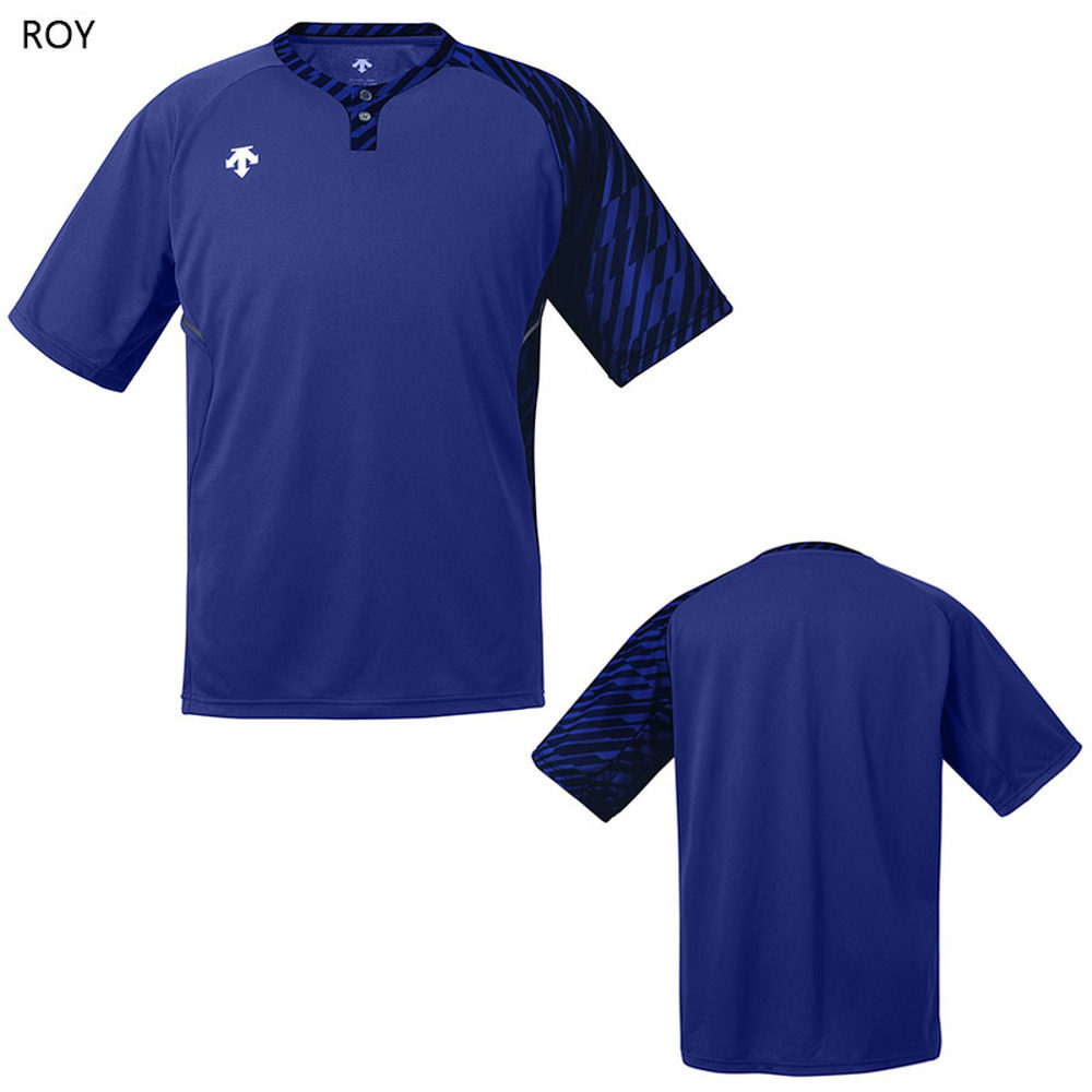 自营 DESCENTE 男式 2 纽扣棒球衬衫棒球服短袖 D 型开衩棒球 T恤,淘宝优惠券,粉丝福利购,淘宝优惠卷