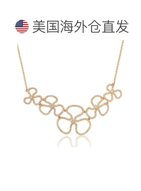 自营Suzy Levian 玫瑰纯银立方氧化锆花卉细项链 - 粉红色 美国奥