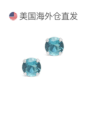 自营sterling forever纯银 7 毫米彩虹 CZ 耳钉 - 蓝色 美国奥莱
