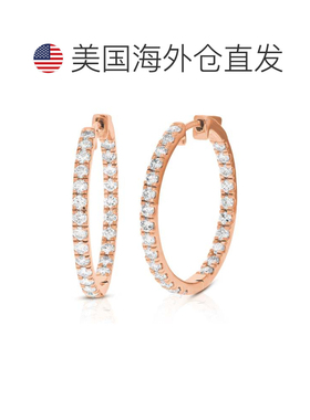 自营vir jewels2 cttw圆形切割实验室生长的钻石圈形耳环，采用.9