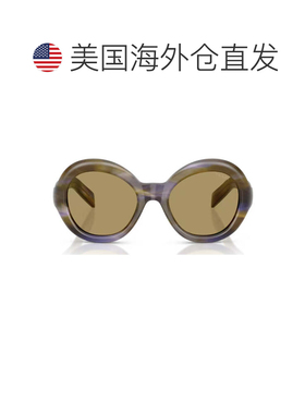 自营pradaLaguna条纹醋酸纤维圆形太阳眼镜-中性 美国奥莱直发
