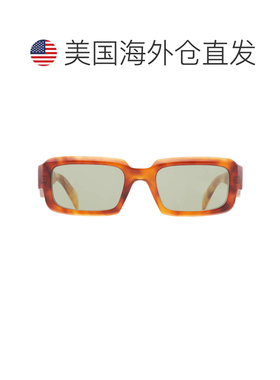 自营Prada Green Rectangular Men's Sunglasses PR 27ZS 11P60C