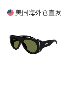 自营bottega venetaBV1362S 006闪亮黑/绿色-闪亮黑 美国奥莱直发