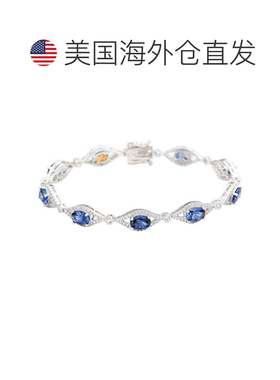自营Suzy Levian Sterling Silver Oval-Cut Blue Sapphire & Dia