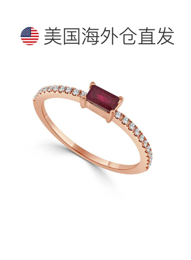 自营sabrina14K Rose Gold Diamond & Ruby Ring - rose gold 美