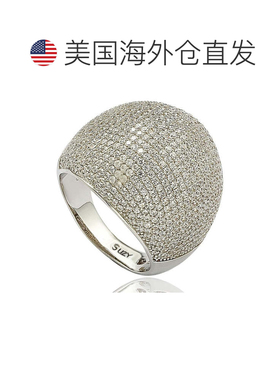 自营Suzy Levian 白色纯银方晶锆石密钉戒指 - 白色 美国奥莱直发