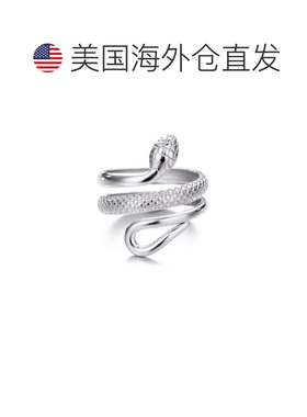 自营adorniaTarnish Resistant Silver Curvy Snake Ring - silve
