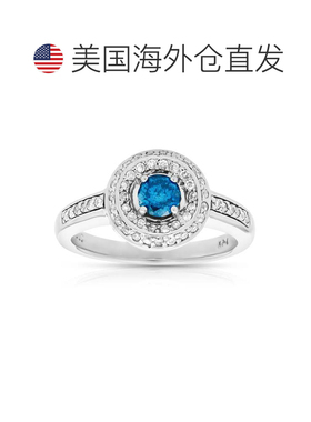 自营vir jewels3/4 cttw 蓝色和白色钻石订婚戒指 14K 白金新娘 -